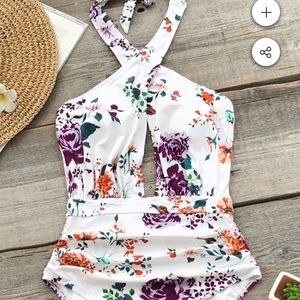 Floral one piece swimsuit
